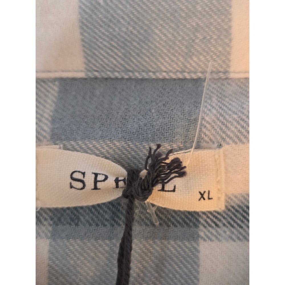 Spell Maverick Flannel XL Sage Plaid Organic Cotton Hemp Button Up Shirt NWT - Picture 13 of 14